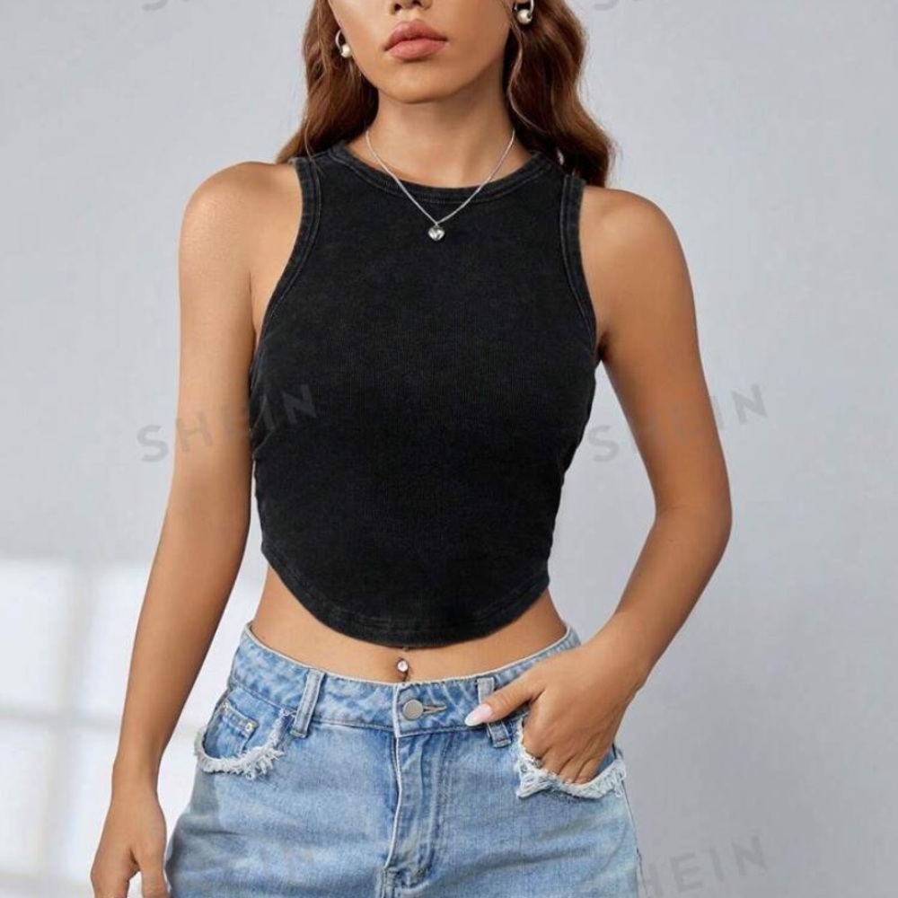 Dark grey top